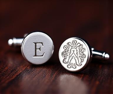イニシャル刻印カフリンクス